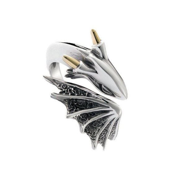 Dragon Rings, Mens Rings, 925 Sterling Silver Ring, Statement Rings, Snake Ring, - Picture 1 of 9